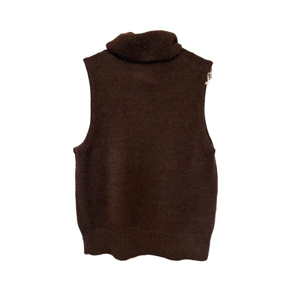 Jessica Simpson Brown Sleeveless Turtleneck Sweater Vest | Women’s M - Picture 4 of 6